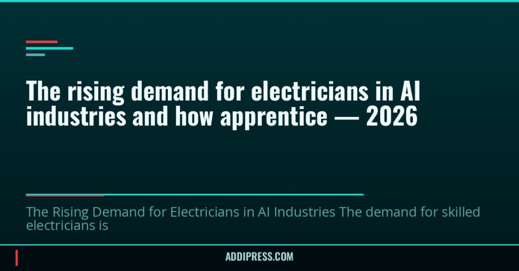 The rising demand for electricians in AI industries and how apprentice — 2026 — addipress.com