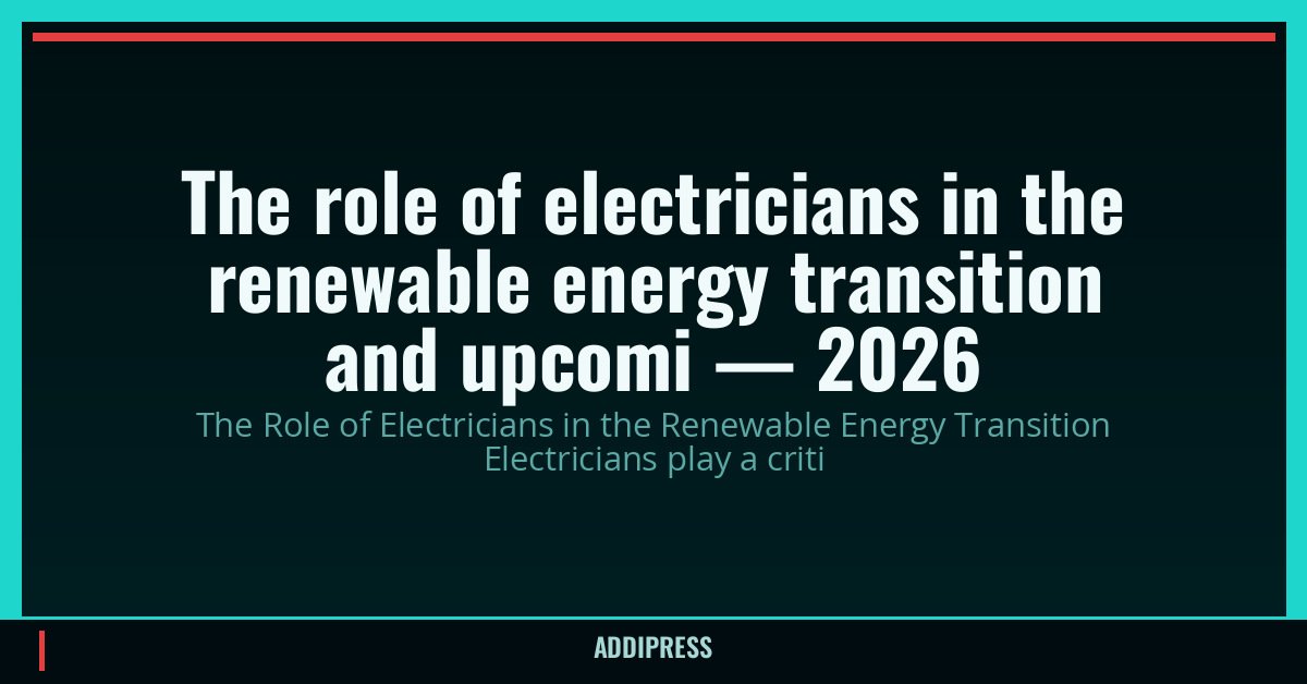The role of electricians in the renewable energy transition and upcomi — 2026 — addipress.com