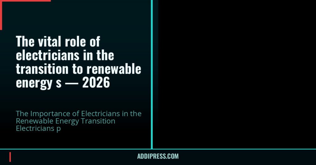 The vital role of electricians in the transition to renewable energy s — 2026 — addipress.com