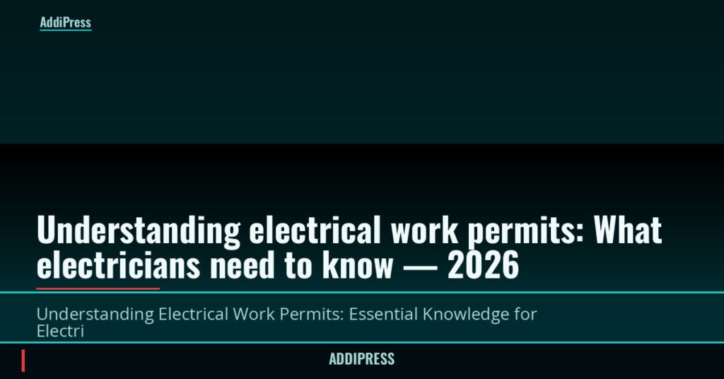 Understanding electrical work permits: What electricians need to know — 2026 — addipress.com
